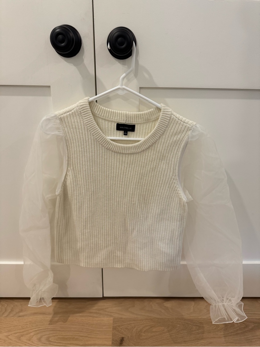 Majorelle Kinship Puff Sleeve Sweater White Size Small